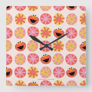 Relógio Quadrado Padrão Elmo Pom-Pom