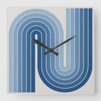 Relógio Quadrado Padrão Geométrico de Stripes com Estilo Retroativo