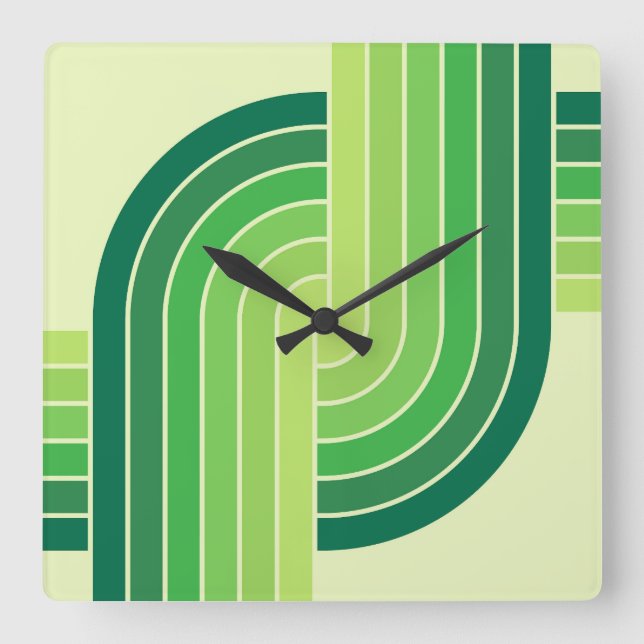 Relógio Quadrado Padrão Geométrico do Estilo de Imagem Retroativa d (Frente)
