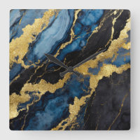 Padrão Marble Azul com Dourado