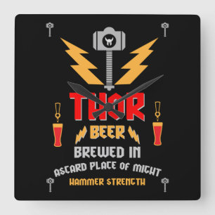 Relógio Quadrado Paganismo Germânico Thor Beer