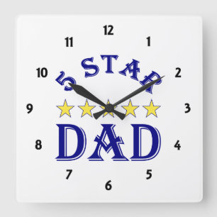 Relógio Quadrado Pai 5 Estrelas