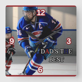 Relógio Quadrado Pai Da Melhor Parede De Hóquei Da Praça