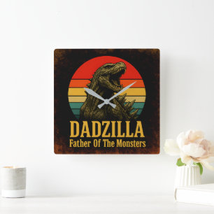 Relógio Quadrado Pai Dadzilla Do Dia de os pais Dos Monstros