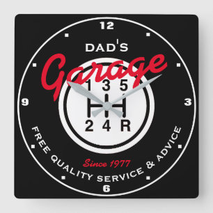 Relógio Quadrado Pai ou qualquer botão Preto de Desvio Branco da Ga