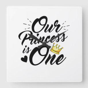 Relógio Quadrado Pais Mães primeiros aniversarios da Filha Princesa