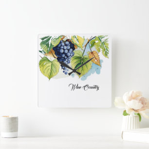 Relógio Quadrado País Vinho