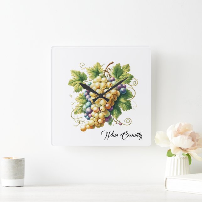 Relógio Quadrado País Vinho (Lar)