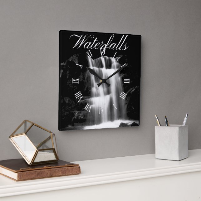 Relógio Quadrado Paisagem da Natureza Rústica (Escritório)