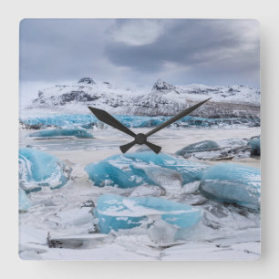 Relógio Quadrado Paisagem de gelo glaciar, Islândia