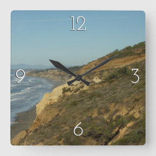 Relógio Quadrado Paisagem de Viagem Cênico da Linha Costeira da Ca