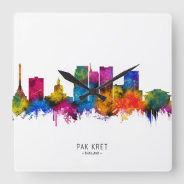 Relógio Quadrado Pak Kret Thailand Skyline