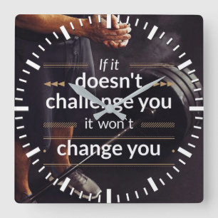 Relógio Quadrado Palavras inspiradores - exercício