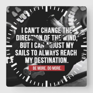 Relógio Quadrado Palavras Motivacionais do Workout de Construção de