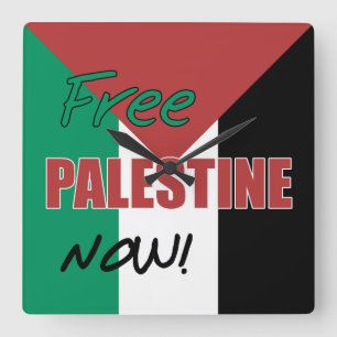 Relógio Quadrado Palestina Livre Agora Bandeira Palestina