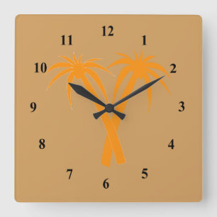 Relógio Quadrado Palmeiras à moda no deserto