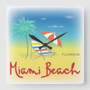 Relógio Quadrado Palms de Miami Beach
