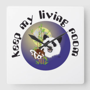 Relógio Quadrado Panda Treffen Uhr