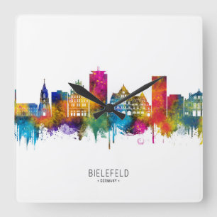 Relógio Quadrado Panorama de Bielefeld Alemanha