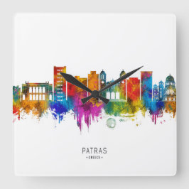 Relógio Quadrado Panorama de Patras Grécia
