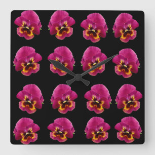 Relógio Quadrado Pansias Magenta A Preto,