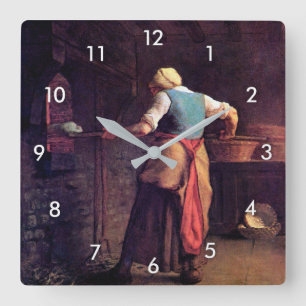 Relógio Quadrado Pão de assar, Jean-Francois Millet