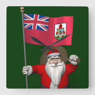 Relógio Quadrado Papai Noel, Alferes Das Bermudas