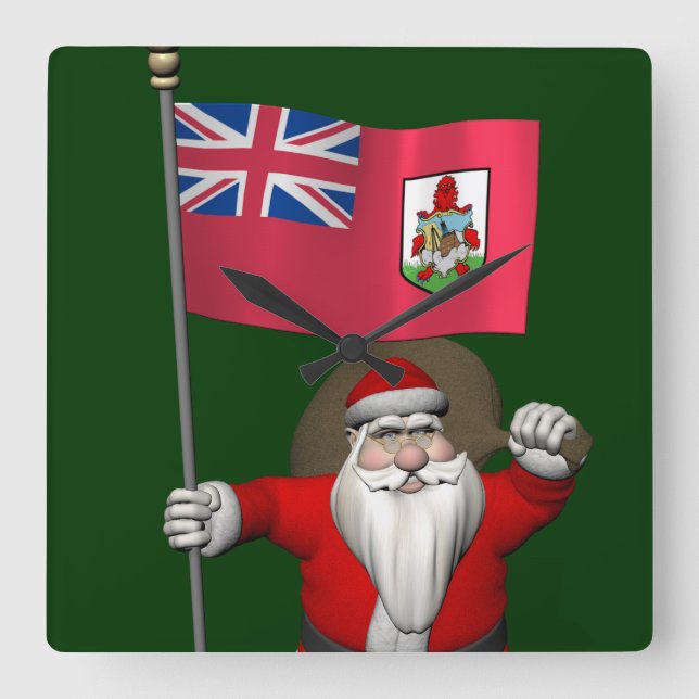 Relógio Quadrado Papai Noel, Alferes Das Bermudas (Frente)