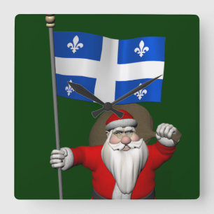 Relógio Quadrado Papai Noel Com Alferes Do Québec CDN