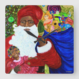 Relógio Quadrado Papais noeis Wish Designer Wall Clock - Papais noe