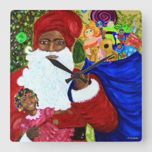 Relógio Quadrado Papais noeis Wish Designer Wall Clock - Papais noe