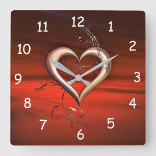 Relógio Quadrado Para o amor do vermelho