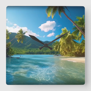 Relógio Quadrado Paraíso da Ilha da Costa Rica