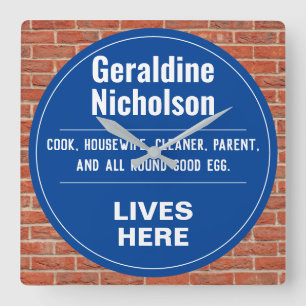 Relógio Quadrado Parede Comemorativa Engraçada