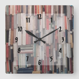 Relógio Quadrado Parede elevada dos livros