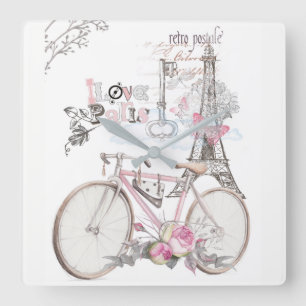 Relógio Quadrado Paris in Pink Vintage