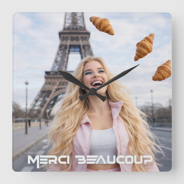 RELÓGIO QUADRADO PARIS - MUITO OBRIGADO (Frente)