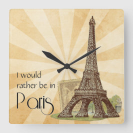 Relógio Quadrado Paris Square Wall Clock