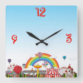 Relógio Quadrado Parque de diversão