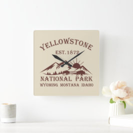 Relógio Quadrado Parque Nacional Yellowstone Vintage