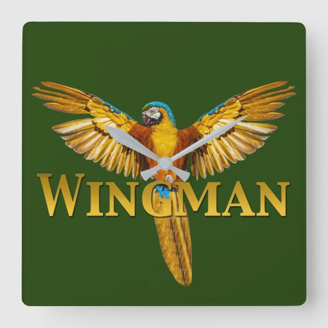 Relógio Quadrado Parrot Wingman (Frente)