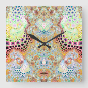 Relógio Quadrado Particularized Dreamtime Variation 3  Wall Clock