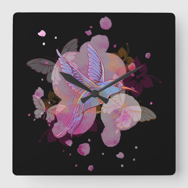 Relógio Quadrado  Pássaro (Frente)