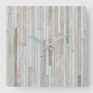 RELÓGIO QUADRADO PASTEL BEACH WOOD CLOCK