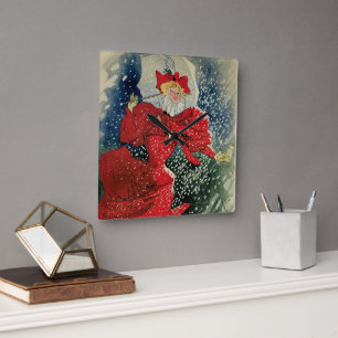 Relógio Quadrado Pastilhas Antigas Art Nouveau Geraudel para Tosse