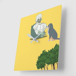 Relógio Quadrado Pato de Leitura