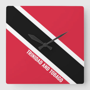 Relógio Quadrado Patriótico de Trinidad e Tobago Flag Dazzling
