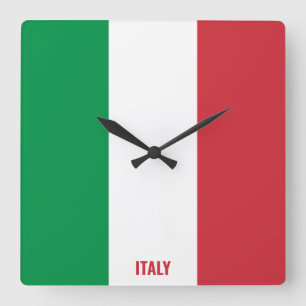 Relógio Quadrado Patriótico italiano Flag Dazzling