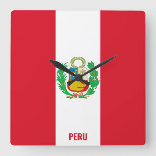 Relógio Quadrado Patriótico Nacional do Peru