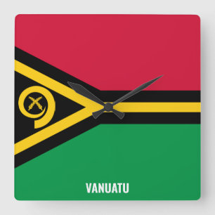 Relógio Quadrado Patriótico Vanuatu Flag